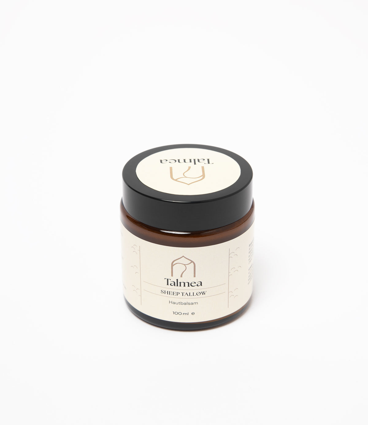 Talmea Sheep Tallow 100 ml aus leicht erhöhter Perspektive vor neutralem Hintergrund